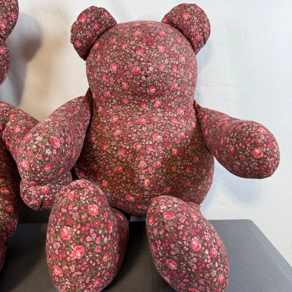 Set of 2 Handmade Floral Teddy Bears Plush Stuffed Animals Cute Doll‎ Decor